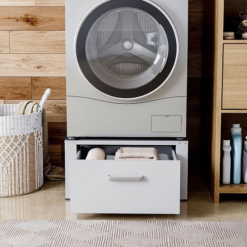 Steel washing machine - machine, pedestal
