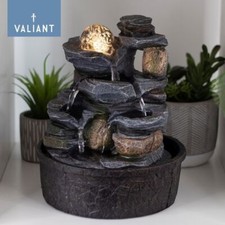 Valiant Table Top Calming Indoor Water Fountain with Spinning Glass Sphere