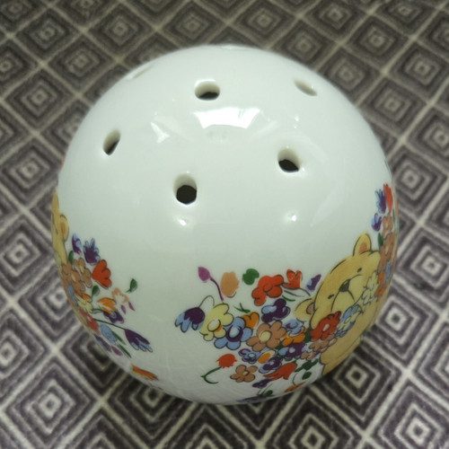 Ceramic floral pomander - ceramic,