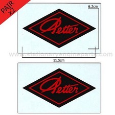 Petter Stationary Engine Black Diamond Transfer Decal Pair