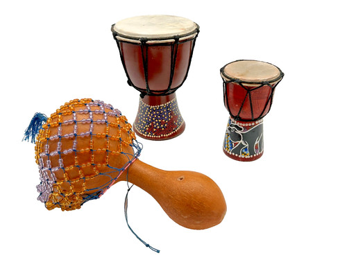Handmade djembe drum bundle - handmade,