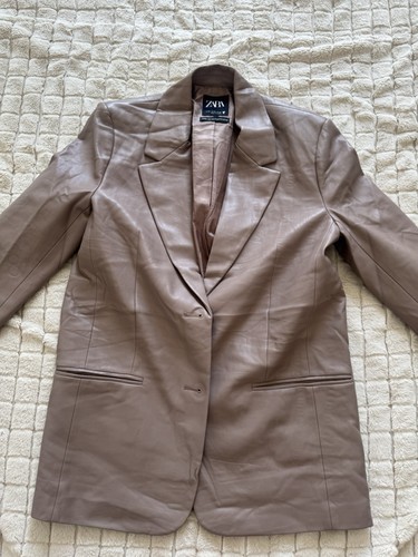 Zara womens beige faux leather - faux,