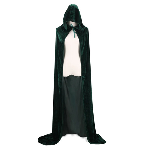 Hooded velvet cloak medieval - hooded,