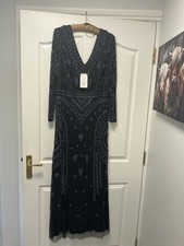 Monsoon Women's Black Maxi Evening Dress Uk 18