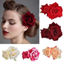 Hair Jewelry Double Rose Hairpin Bridal Flower Hair Clip Wedding Accessories