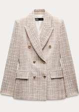 Zara PINK Textured Blazer