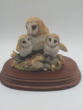 The Leonardo Collection Nature Studies-Owl & Baby Owls Figurine on wooden stand