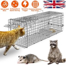 Live Animal Cage Trap Heavy Duty Folding Raccoon Traps, Cat Trap Catch Release