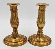 PAIR GEORGIAN​ BRASS CANDLESTICKS c1800