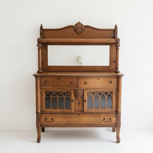 Antique victorian tiger - tiger, oak