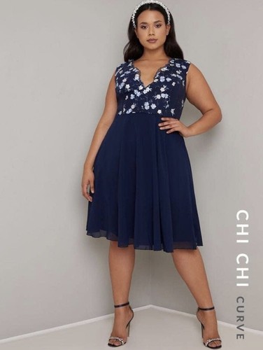 Chi curve samar - dress, navy
