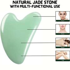 Natural Jade Stone Face Scraping Heart Shaped Facial Massage Tool Gua Sha Green