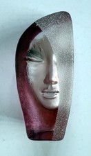 Mat Jonasson Crystal Glass Sculpture Of Masquerade Red