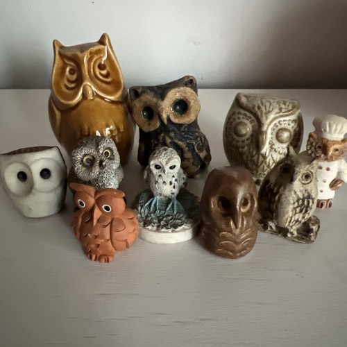 Vintage owls wood - 10,