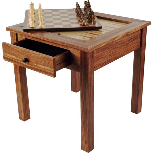 Deluxe wooden chess and - 3-in-1,