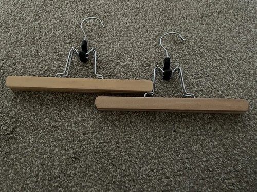 Wooden clamp coat hangers with - coat,