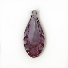 SOLID curved GLASS VASE Bohemia PURPLE PINK probably around 1955 height 29 cm