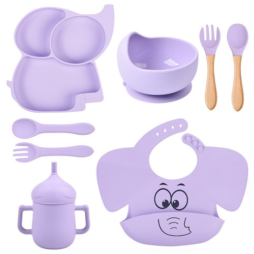 9pc silicone baby feeding - 9pc, set