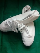 WHITE DANCE SHOES - SIZE 7-7.5 ADULT SPLIT SOLE JAZZ SNEAKERS STUDIO STARLITE