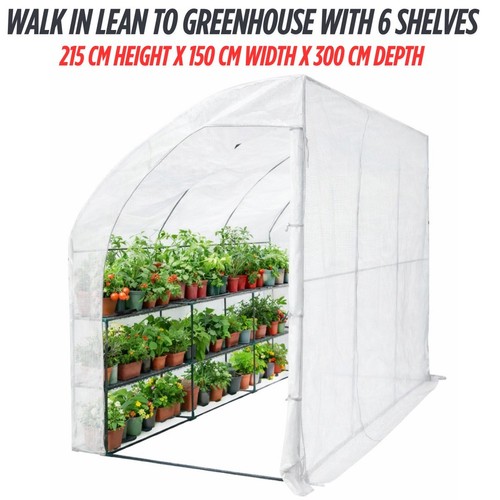 Lean walk greenhouse - lean-to, walk-in