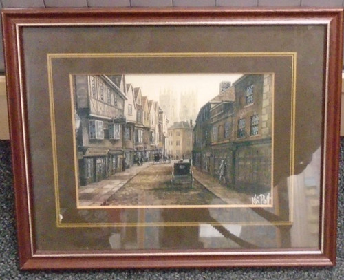 Framed print petergate york - -,