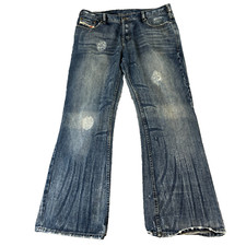 Vtg Diesel Zathan Jeans 34 32 * Relaxed Bootcut Whiskers Honeycomb Distressed