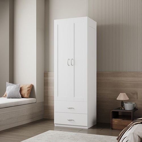 Wooden door wardrobe with 2 - door,