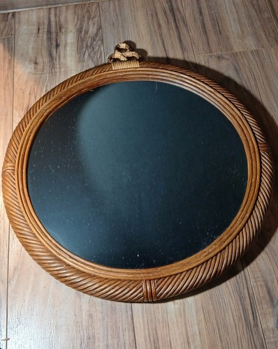 Vintage wicker rattan - wicker, mirror