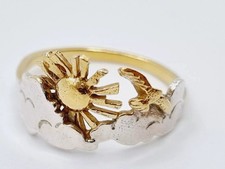 Alex Monroe Morning Sunrise Ring sterling silver gold plate size L new