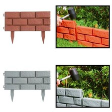 Decorative Brick Effect Plastic Lawn Edging Garden Grass Border Skirting
