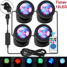 Remote LED Underwater Spot Lights Aquarium Garden Fountain Pond Pool Lamp Decor