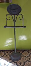 Toilet roll holder shabby chic metal dark grey freestanding loo vintage style 