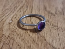 Pandora Silver Simulated Purple Amethyst Ring Size L½ 16G. Please See Info💜
