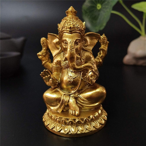 Gold lord ganesha statues - gold, statues-