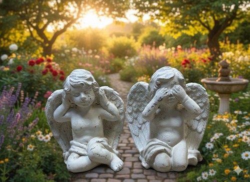 Set vintage cherub angel - of,