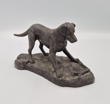 Vintage Labrador Retriever Dog Figurine Ornament Cast Resin Signed Tom Mackie