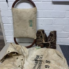 vintage school boxing gloves punch pad canvas bag + boxing gloves