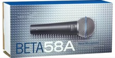 Shure Beta58A Pro Vocal Mic - Supercardioid Live/Studio/Streaming w/Enhanced 