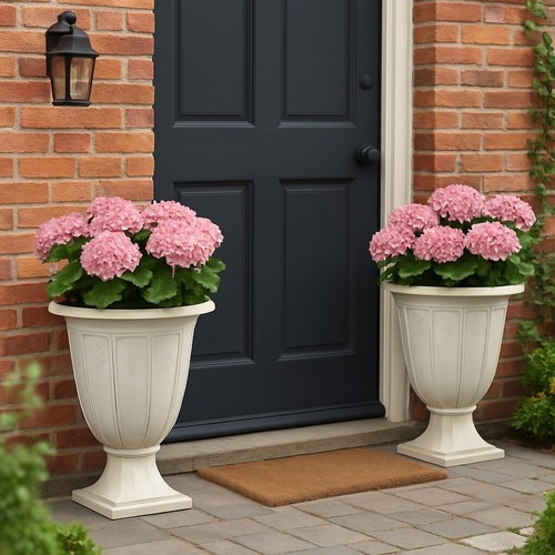 Urn planter 2pc grey - urn,