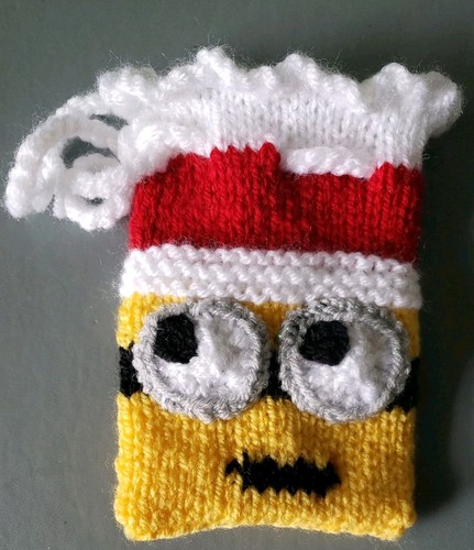 Hand knitted little minion - knitted,