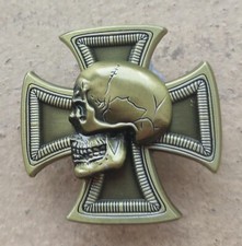 Iron Cross Skull Metal Enamel