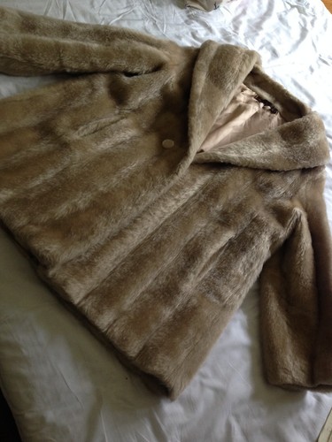 Vintage faux fur jacket coat - faux,