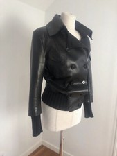 Womens Lacoste Black Leather Jacket Size S