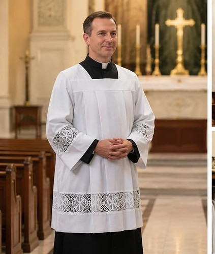 Catholic clergy surplice - clergy, with