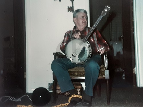 Old man banjo cigarette in - man,