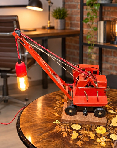Vintage tri ang tin crane - vintage, lamp