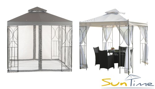 Gazebo garden metal - metal, grey