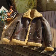 Sheepskin WW2 B3 Men's RAF Aviator Real Leather Jacket Coat Bomber Flying,NEW