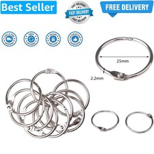 20 Pcs Metal Book Rings, Loose