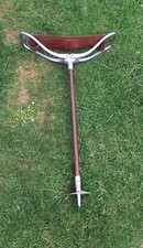 Vintage Gamebird Shooting Adjustable Height Walking Stick Original Leather Seat 